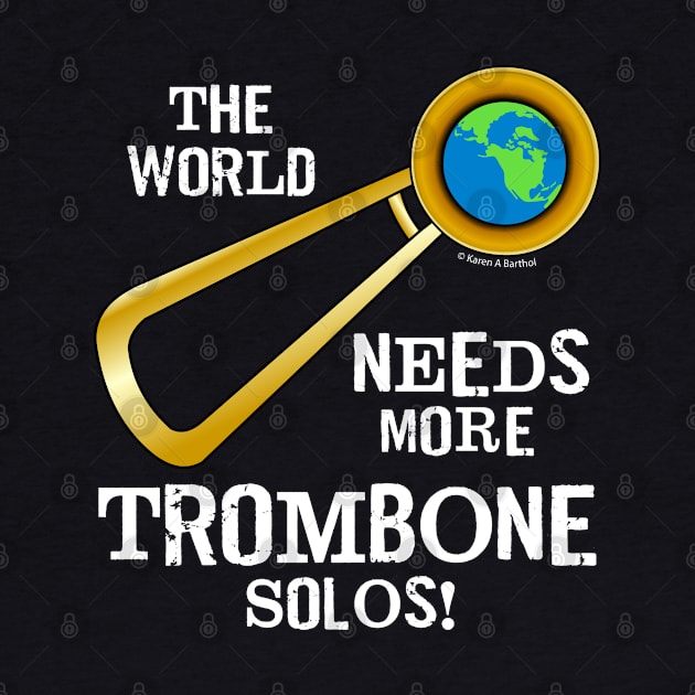 Trombone Solos White Text by Barthol Graphics